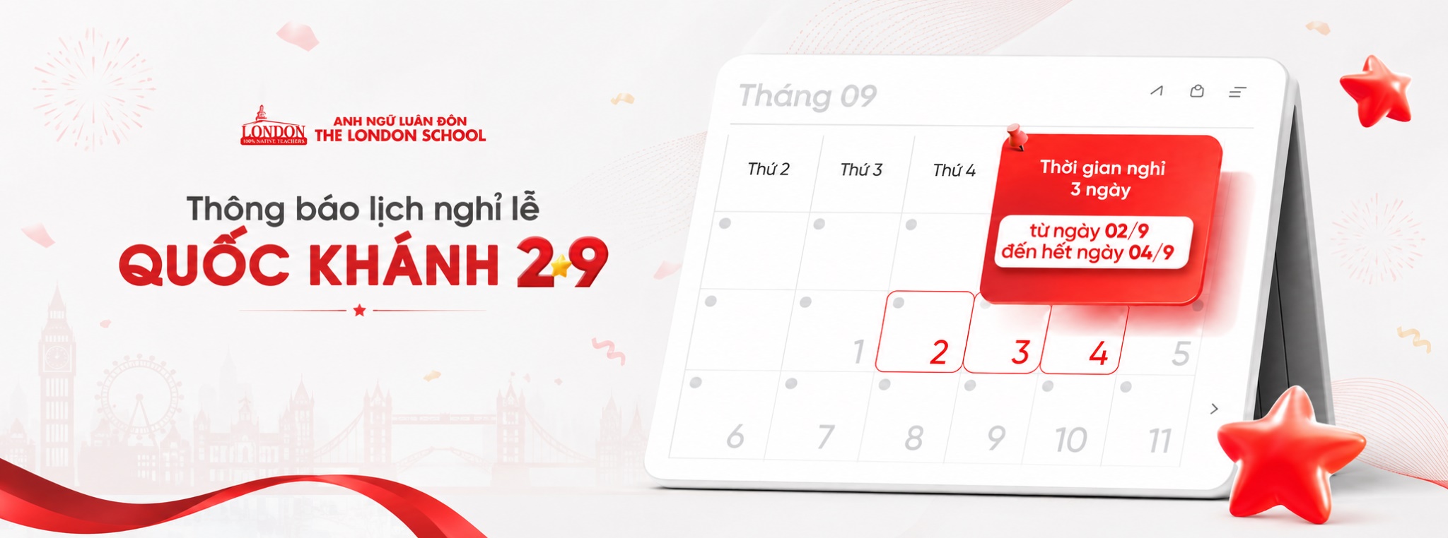 Lịch nghỉ lễ 2-9-2026